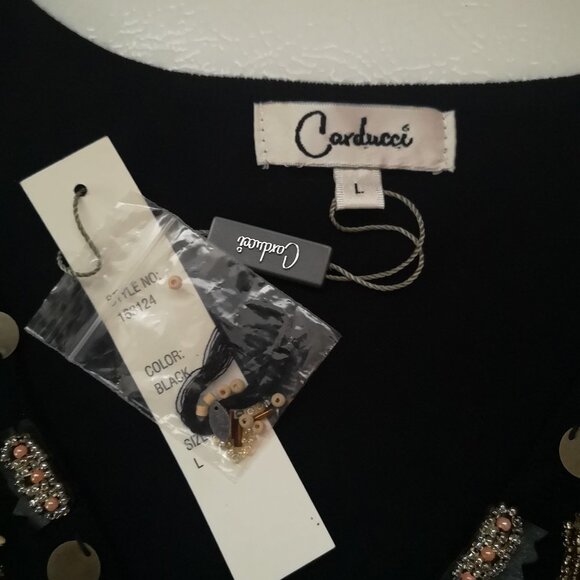 NWT Carducci Ladies Black with Bead Design Sweater - Picture 6 of 7
